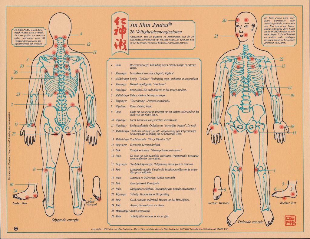 Jin Shin Jyutsu kaart 26 Veiligheidsenergiesloten - copyright JSJ Inc